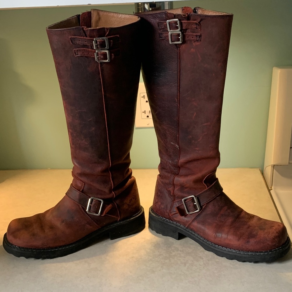 John Fluevog Burgundy Bond Girl Boots